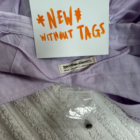We The Free Womens Lavender Cotton Short Sleeve Oversized Top Blouse Medium NWOT - Picture 3 of 8
